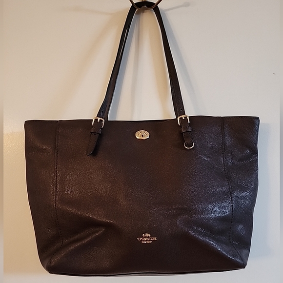 Coach Brown Pebbled Leather Tote Bag